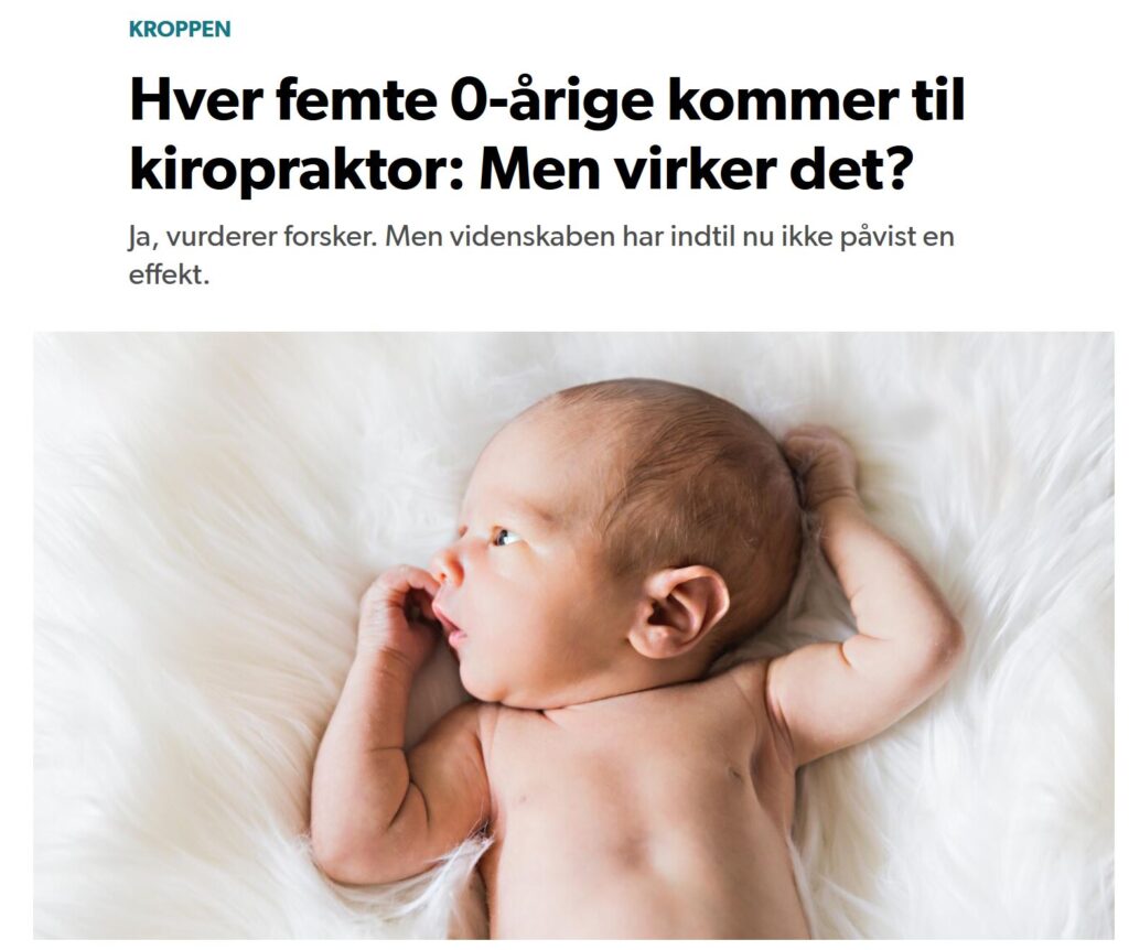 Udklip fra DR DR skriver om hvor mange babyer der kommer til babyfysioterapi og kiropraktor